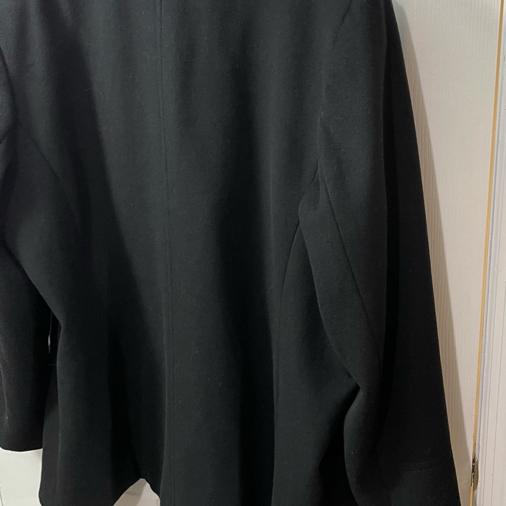 Calvin Klein Vintage Black Wool Cashmere Blend Peacoat Women's Approx SZ XL - Picture 8 of 15